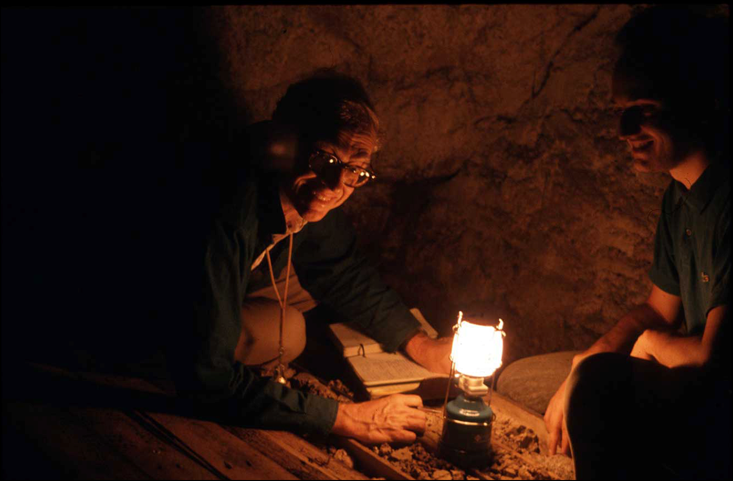 Walter Alvarez, a geologist and professor at Berkeley and Nicola Terrenato (then a graduate student and now a professor at Michigan working on a core stored in the dark depth of an old quarry inside the Capitoline Hill.  This is an example of the excellent collaboration that I had on my projects in Rome.  Walter along with his father Luis Alvarez, a Noble Prize winner in Physics, are famous for their explanation of the extinction of dinosaurs as a consequence of a major impact event.